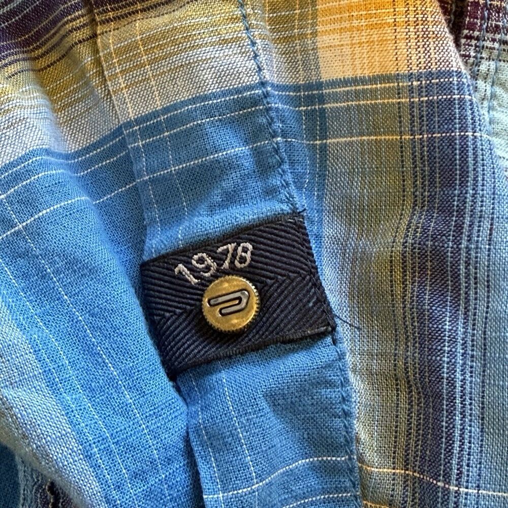 Diesel Co 1978 Plaid Western Pearl Snap Shirt Mens Large Blue 100% Cotton - Picture 8 of 9